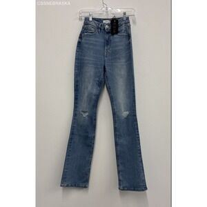 Forever 21 Blue Women's High-Rise Distressed Bootcut Curvy Jeans ~ NWT - Size 25